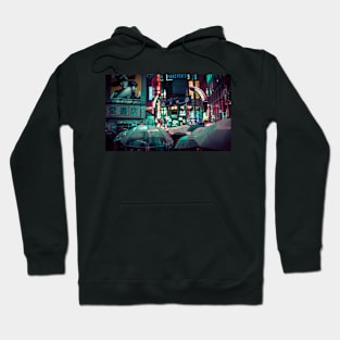 Tokyo Luminance - Aesthetic Nighttime Street Scene Hoodie